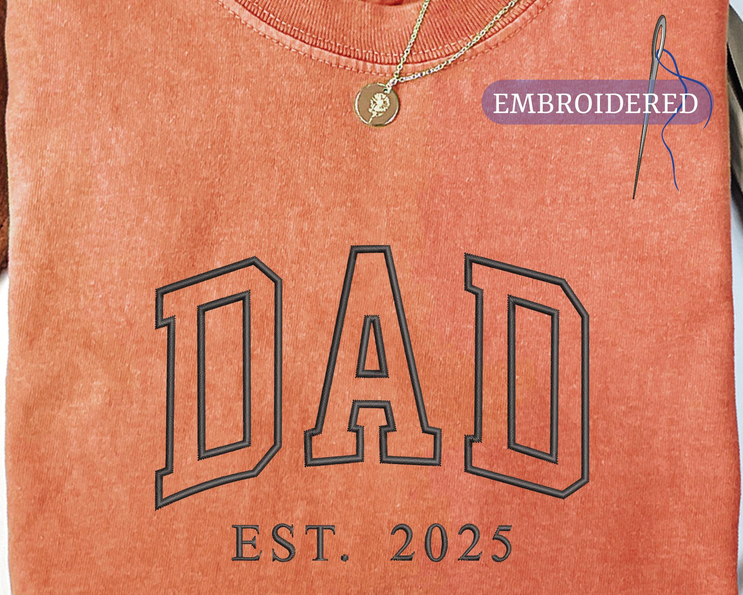 Custom Dad Est Year Embroidered Shirt - Personalized New Dad Outfit