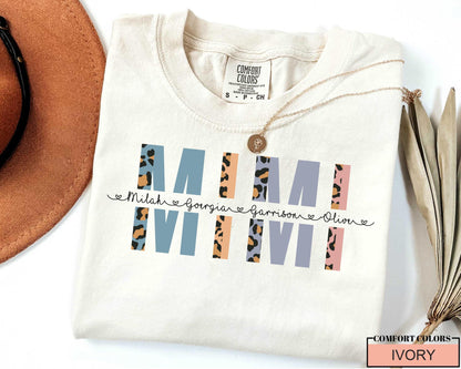 Custom Mimi Shirt with Grandkids Names - Grandma Gift