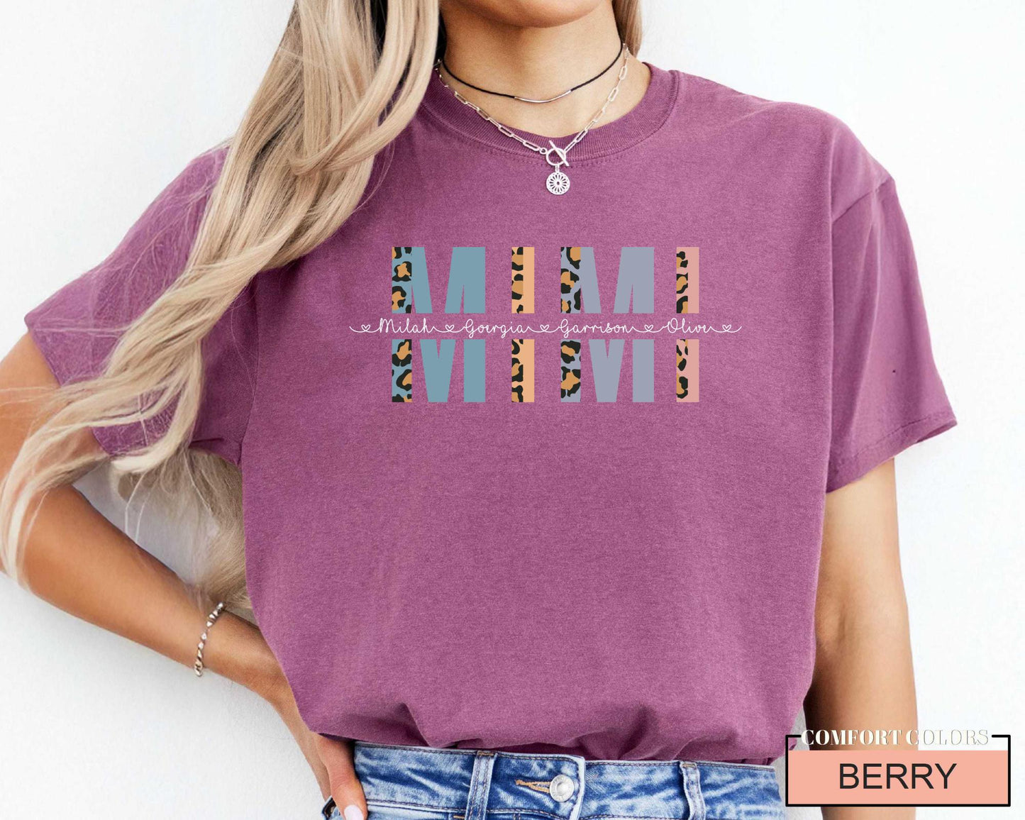 Custom Mimi Shirt with Grandkids Names - Grandma Gift