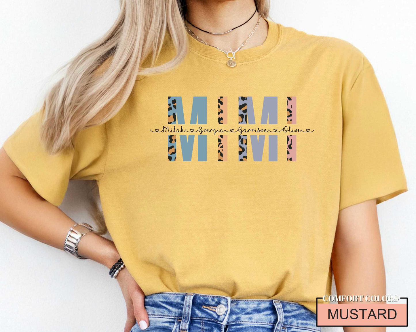 Custom Mimi Shirt with Grandkids Names - Grandma Gift