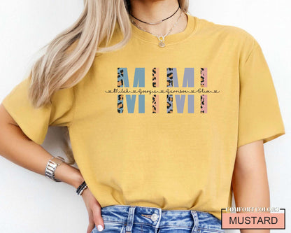 Custom Mimi Shirt with Grandkids Names - Grandma Gift