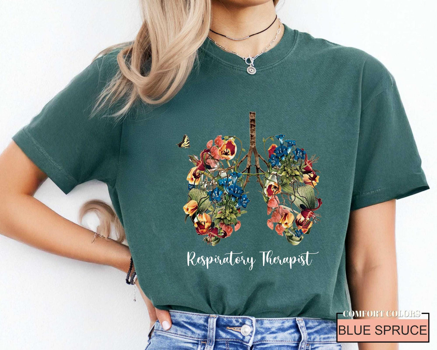Floral Lungs Respiratory Therapist Shirt: Soft Cotton Tee