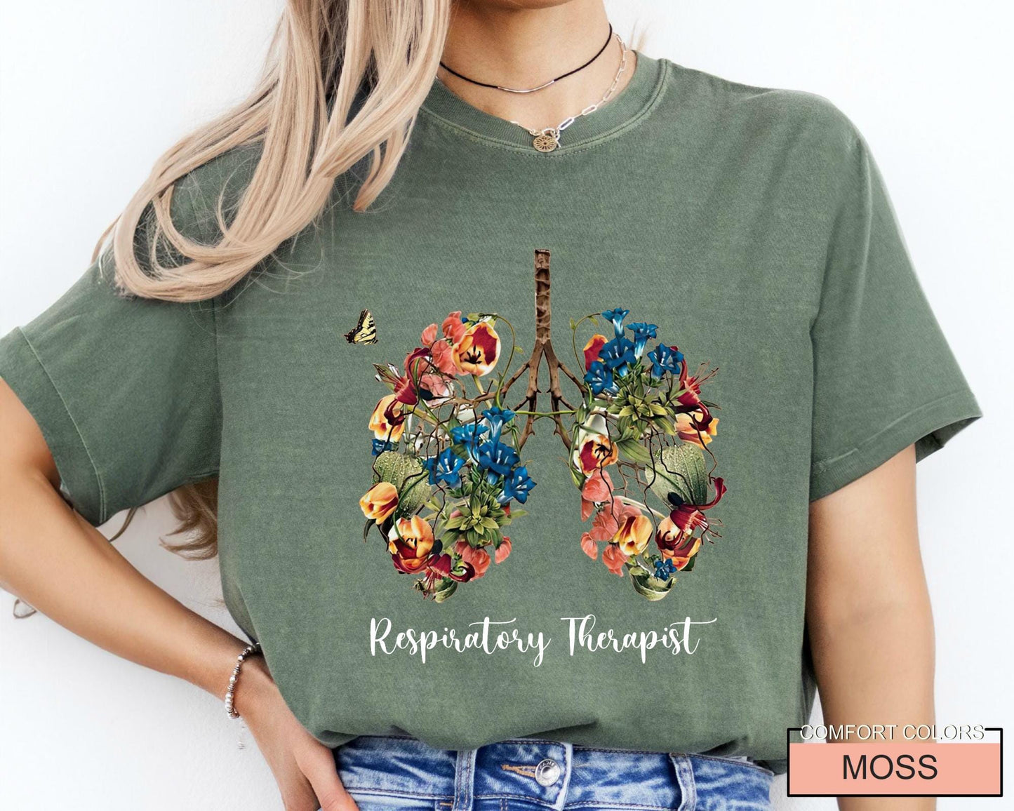 Floral Lungs Respiratory Therapist Shirt: Soft Cotton Tee
