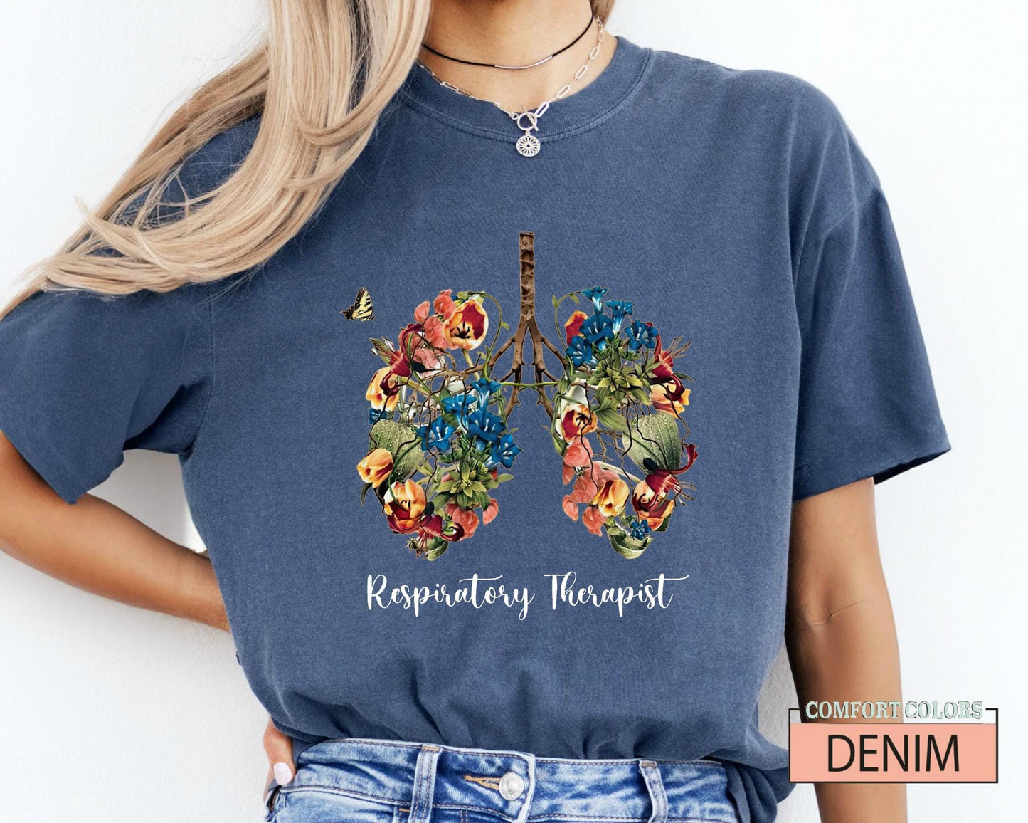 Floral Lungs Respiratory Therapist Shirt: Soft Cotton Tee