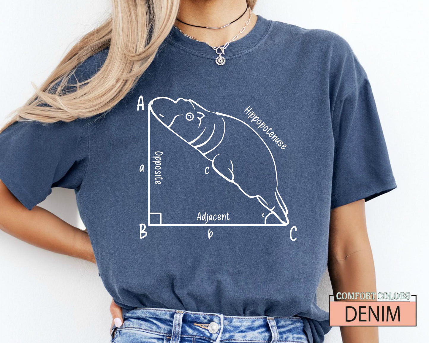 Funny Hippopotenuse Math T-Shirt, Geometry Teacher Gift