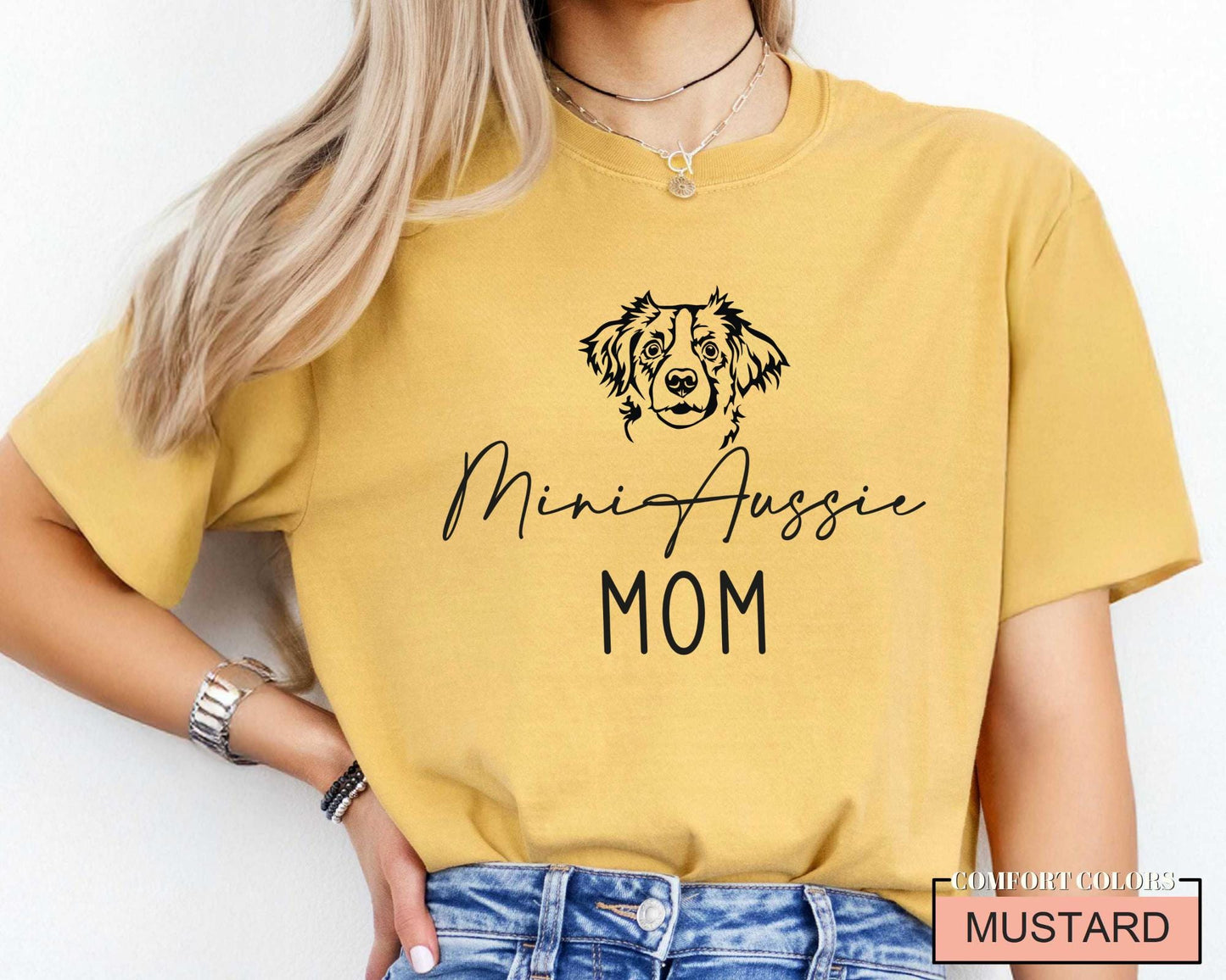 Mini Aussie Mom T-Shirt: Miniature Australian Shepherd Dog Gift