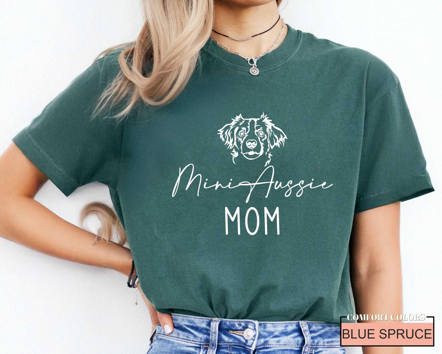 Mini Aussie Mom T-Shirt: Miniature Australian Shepherd Dog Gift