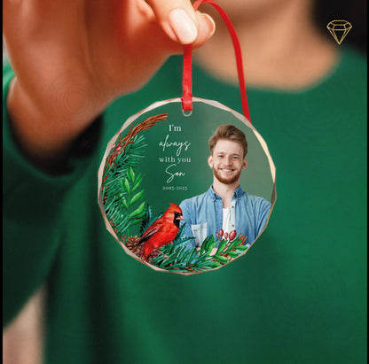 Son Photo Glass Ornament - Loss Of Son Gift