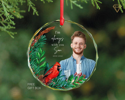 Son Photo Glass Ornament - Loss Of Son Gift