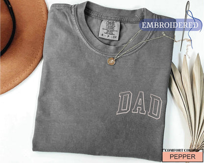 Dad Embroidered Pocket Design Shirt - New Father Keepsake for Pregnancy Announcement