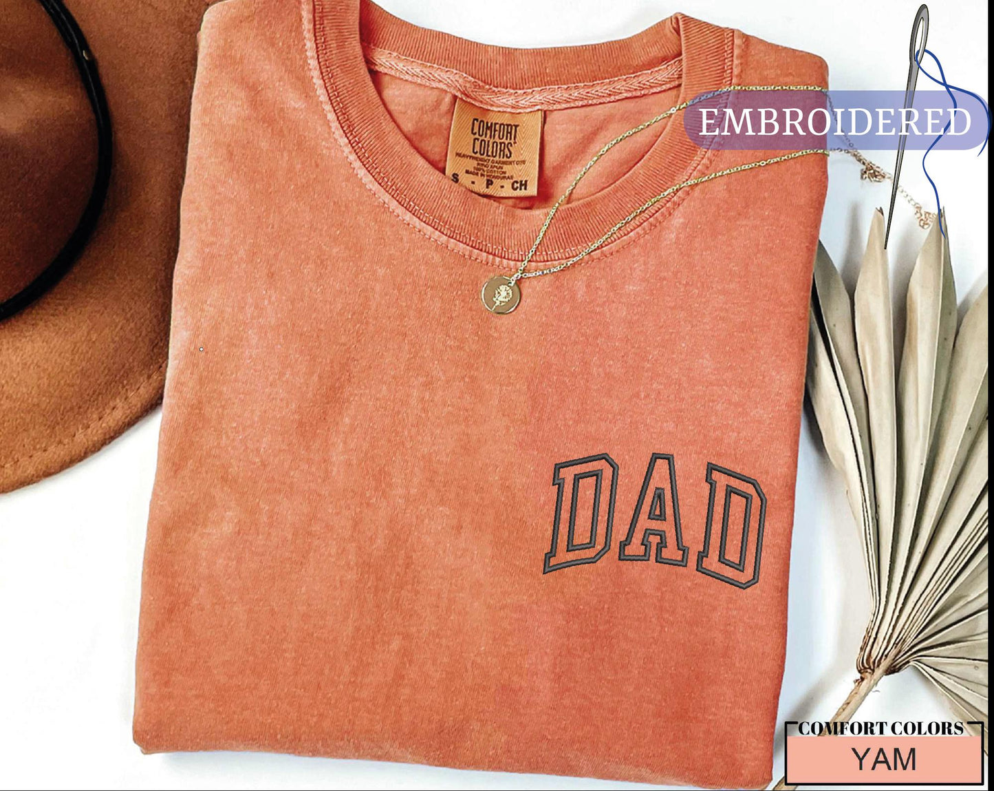 Dad Embroidered Pocket Design Shirt - New Father Keepsake for Pregnancy Announcement