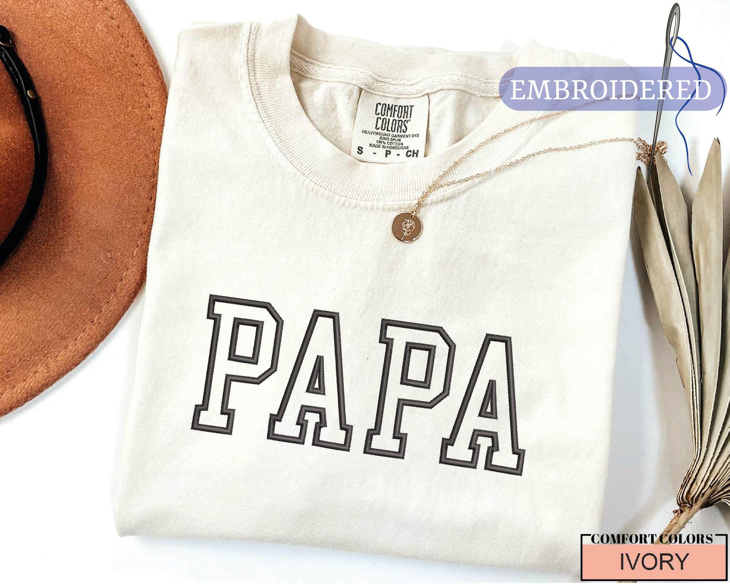 Custom Embroidered Papa Shirt - New Grandfather Outfit