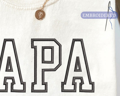 Custom Embroidered Papa Shirt - New Grandfather Outfit