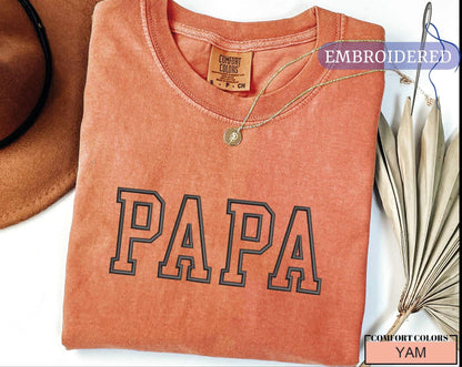 Custom Embroidered Papa Shirt - New Grandfather Outfit