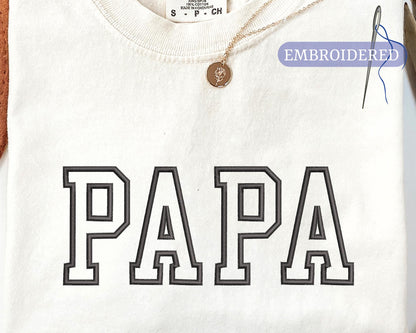 Custom Embroidered Papa Shirt - New Grandfather Outfit