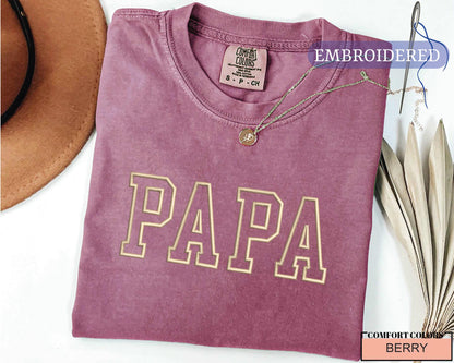 Custom Embroidered Papa Shirt - New Grandfather Outfit