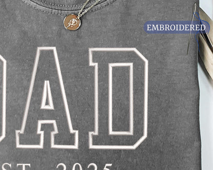 Personalized Dad Embroidered Shirt with Est Year - Birthday Gift for Father