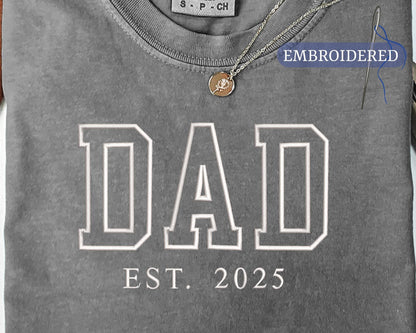 Personalized Dad Embroidered Shirt with Est Year - Birthday Gift for Father