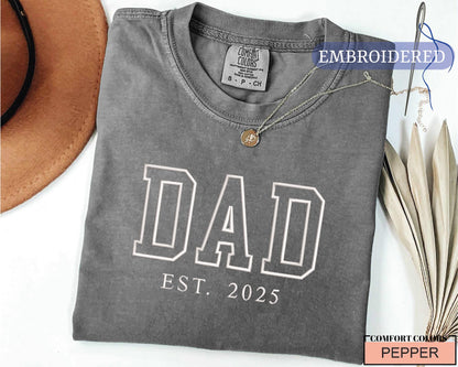 Personalized Dad Embroidered Shirt with Est Year - Birthday Gift for Father