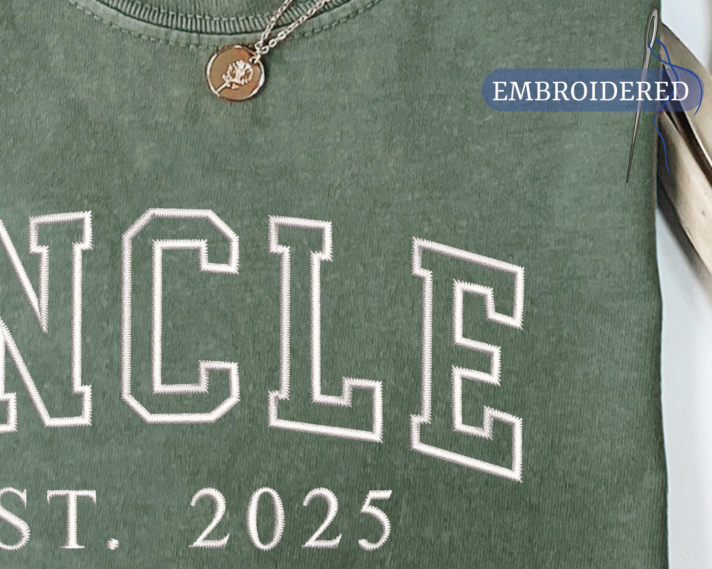 Personalized Uncle Est Year Embroidered Shirt - New Uncle Gift Custom Year Outfit