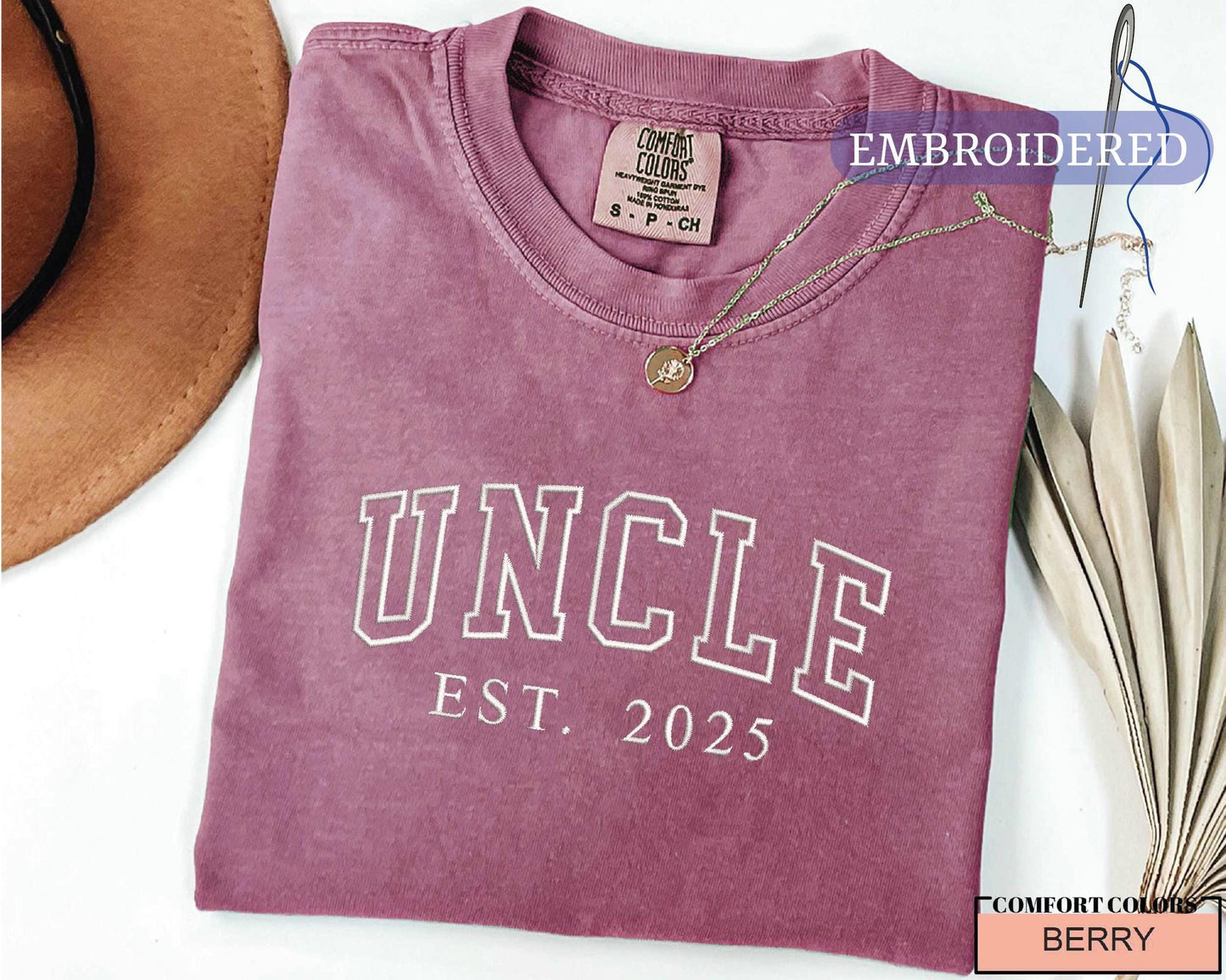 Personalized Uncle Est Year Embroidered Shirt - New Uncle Gift Custom Year Outfit