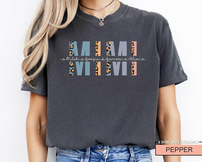 Custom Mimi Shirt with Grandkids Names - Grandma Gift