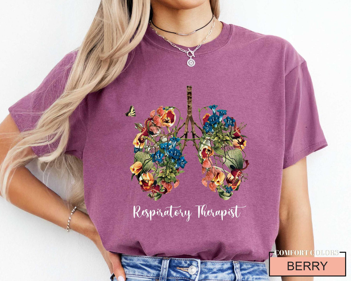 Floral Lungs Respiratory Therapist Shirt: Soft Cotton Tee