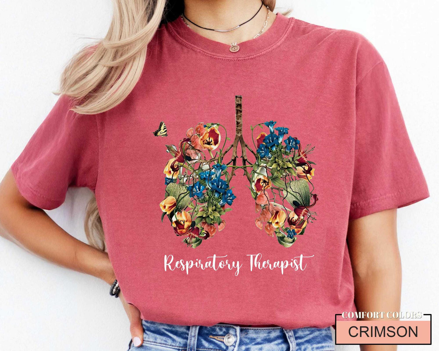 Floral Lungs Respiratory Therapist Shirt: Soft Cotton Tee