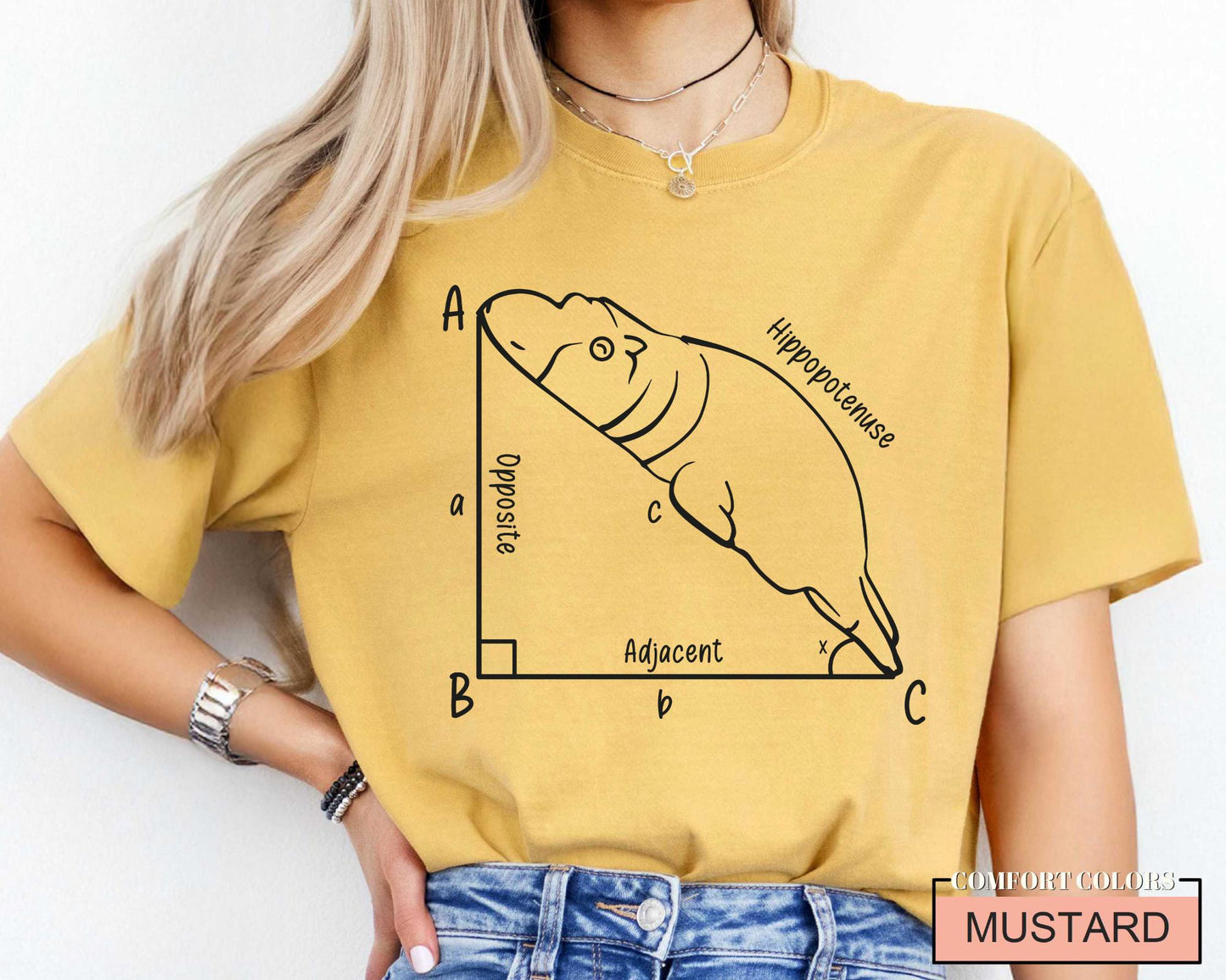Funny Hippopotenuse Math T-Shirt, Geometry Teacher Gift