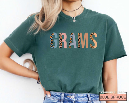 Grams Shirt, Leopard Print Grandma Tee, Mothers Day Gift
