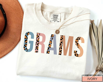 Grams Shirt, Leopard Print Grandma Tee, Mothers Day Gift