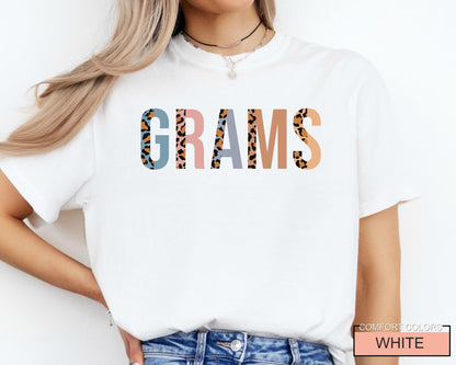 Grams Shirt, Leopard Print Grandma Tee, Mothers Day Gift