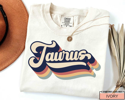 Retro Taurus Zodiac T-Shirt: Unisex Birthday Gift
