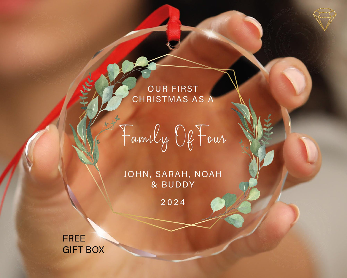 Family of 4 Our First Christmas Ornament