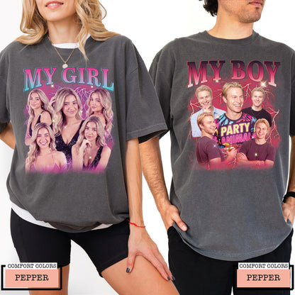 Girlfriend Shirt,Boyfriend T-Shirt, Face Shirt, Valentines Day Shirt