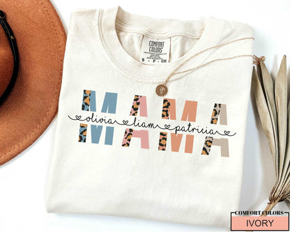 Personalized Mama Shirt with Kids Names, Mother's Day Gift