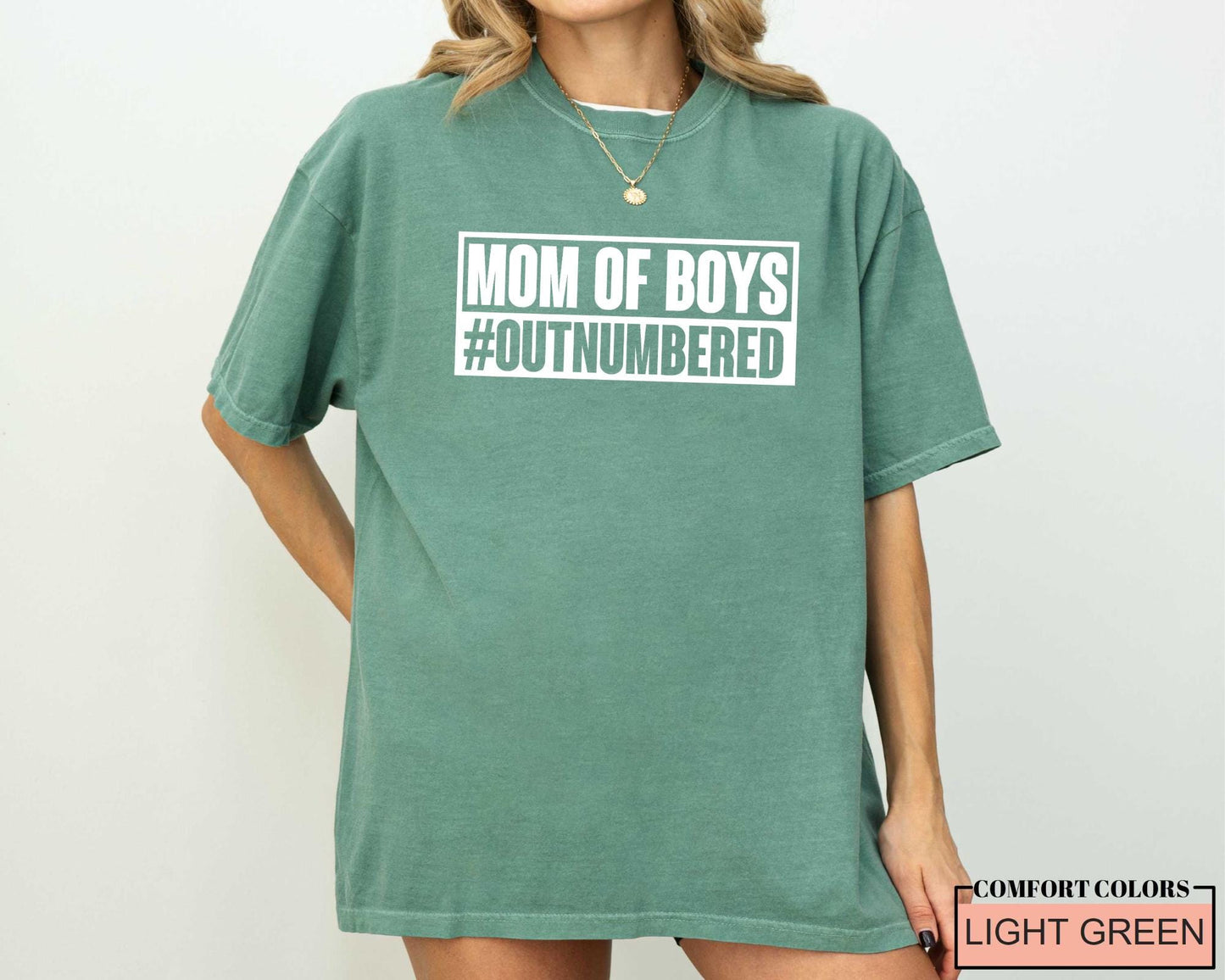 Outnumbered Mom Of Boys Shirt: Funny Mama Tee, New Mother Gift