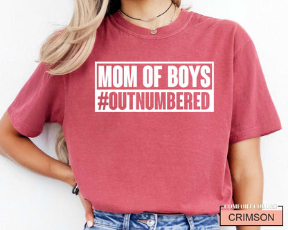 Outnumbered Mom Of Boys Shirt: Funny Mama Tee, New Mother Gift