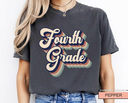 Retro Fourth Grade Teacher Shirt Unisex