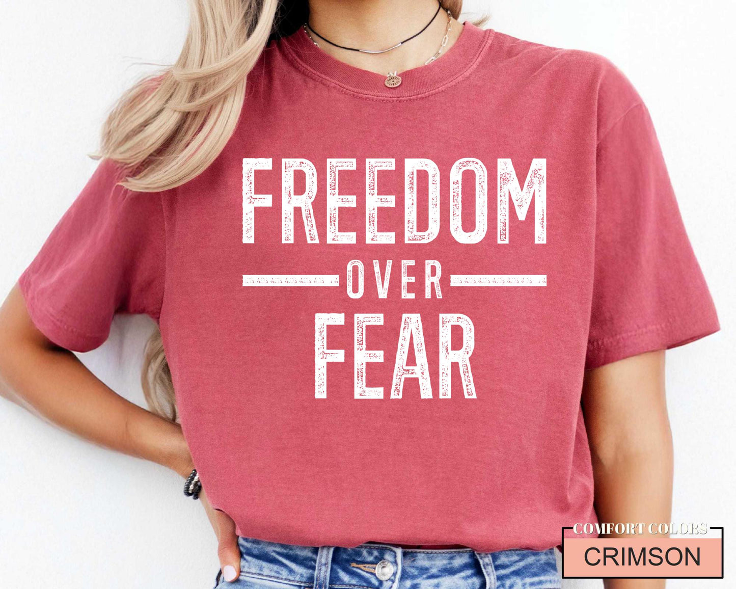 Freedom Over Fear Shirt: Motivational Veteran Tee