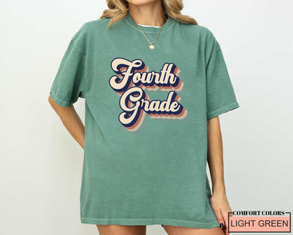 Retro Fourth Grade Teacher Shirt Unisex