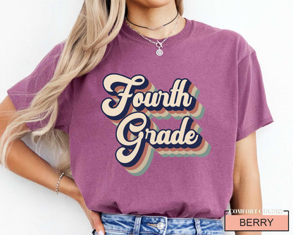 Retro Fourth Grade Teacher Shirt Unisex