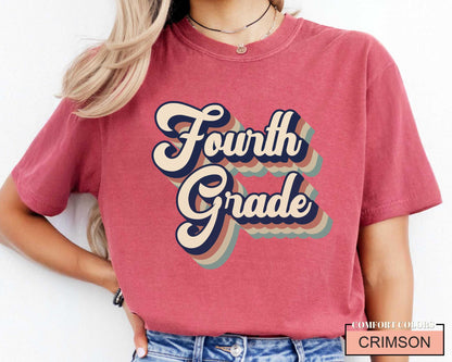 Retro Fourth Grade Teacher Shirt Unisex