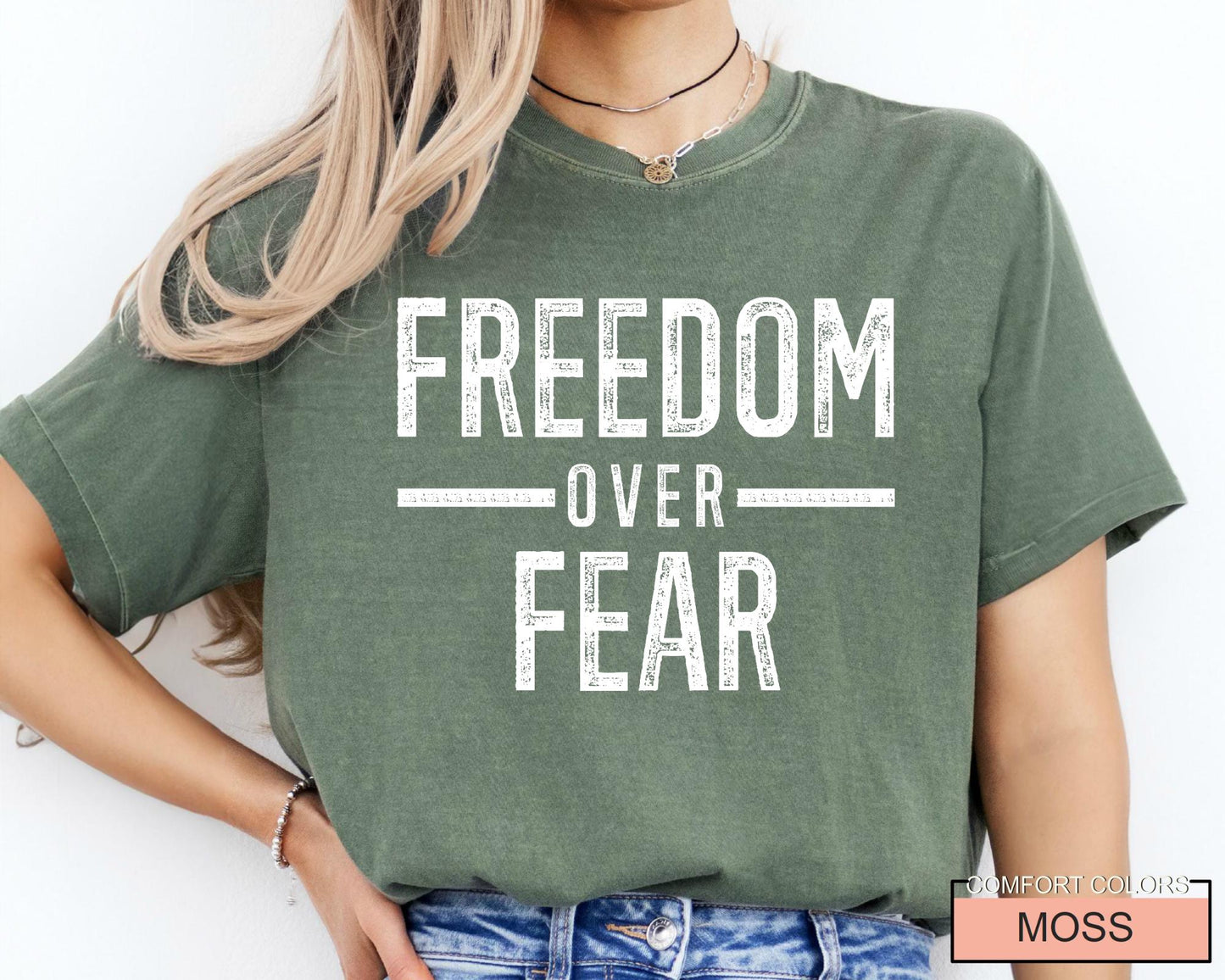Freedom Over Fear Shirt: Motivational Veteran Tee