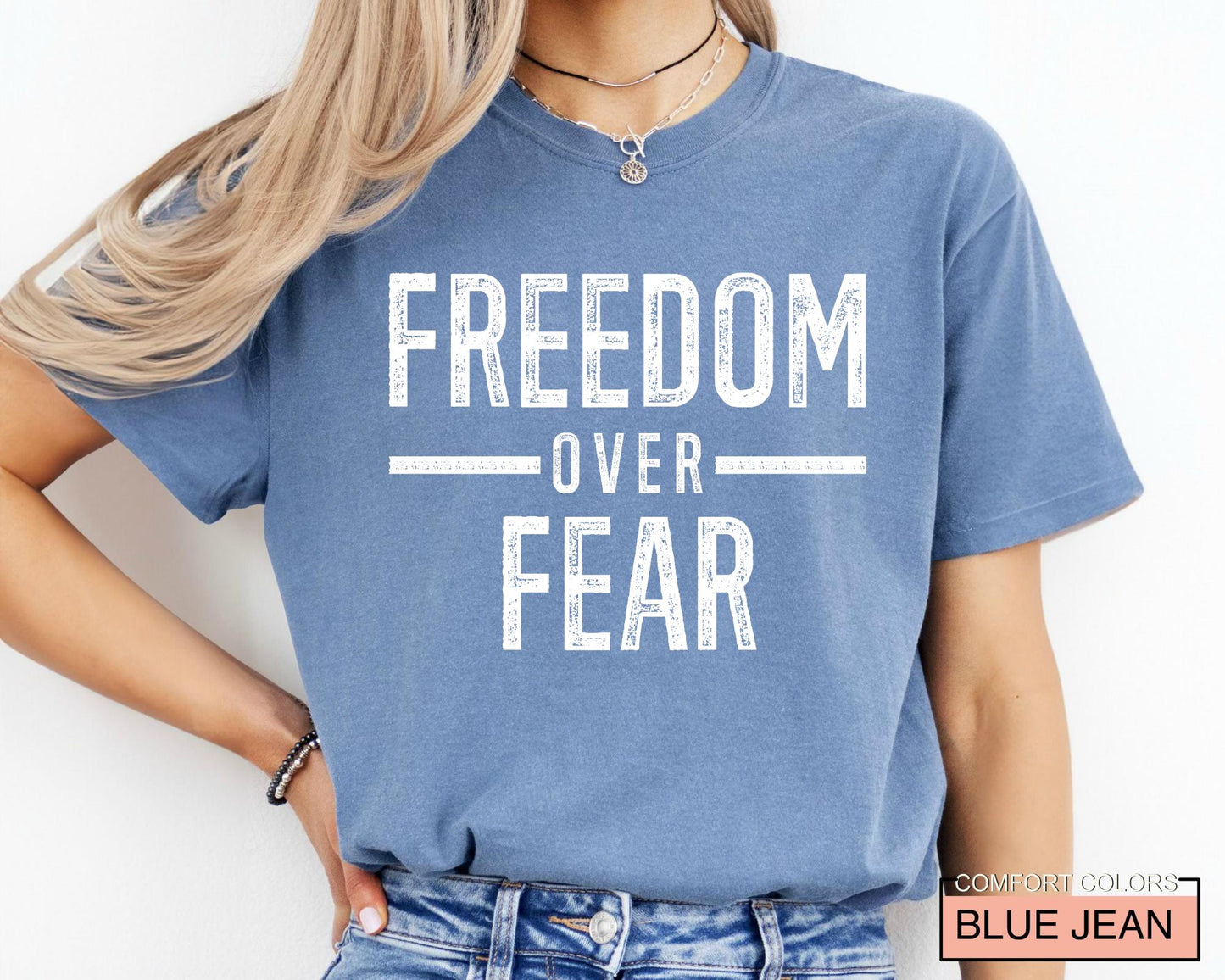 Freedom Over Fear Shirt: Motivational Veteran Tee