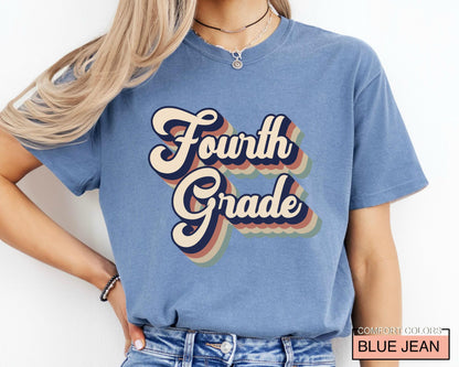 Retro Fourth Grade Teacher Shirt Unisex