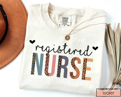 Registered Nurse Shirt, RN Gift, Leopard Print Nurse Tee