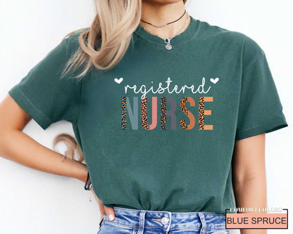 Registered Nurse Shirt, RN Gift, Leopard Print Nurse Tee