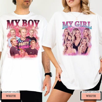 Girlfriend Shirt,Boyfriend T-Shirt, Face Shirt, Valentines Day Shirt