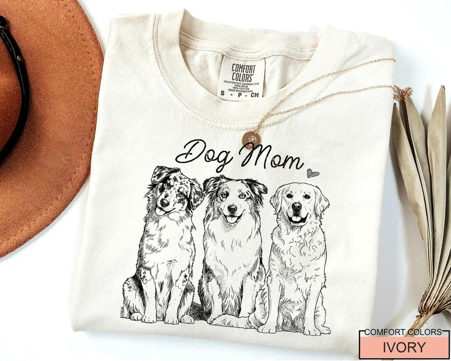 Custom Dog Outline T-Shirt, Personalized Pet Portrait Sketch Tee